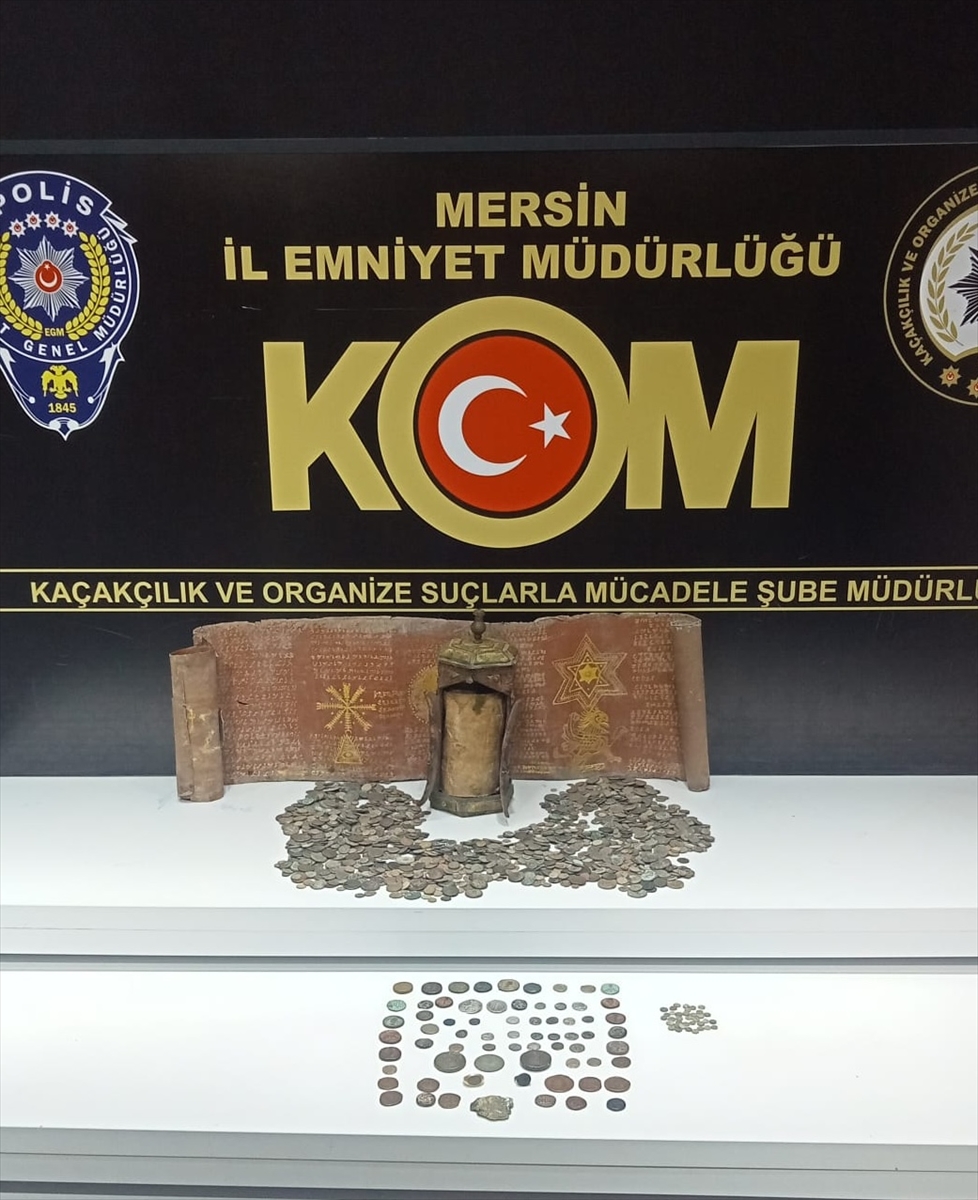 Mersin'de uyuşturucu ve tarihi eser operasyonunda 4 şüpheli tutuklandı