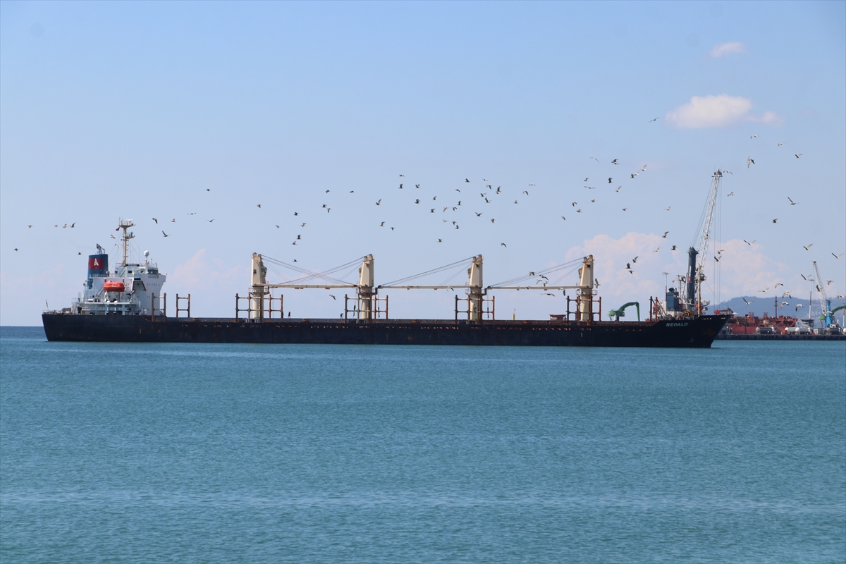 Tekirdağ'da karaya oturan gemi için önlem alındı