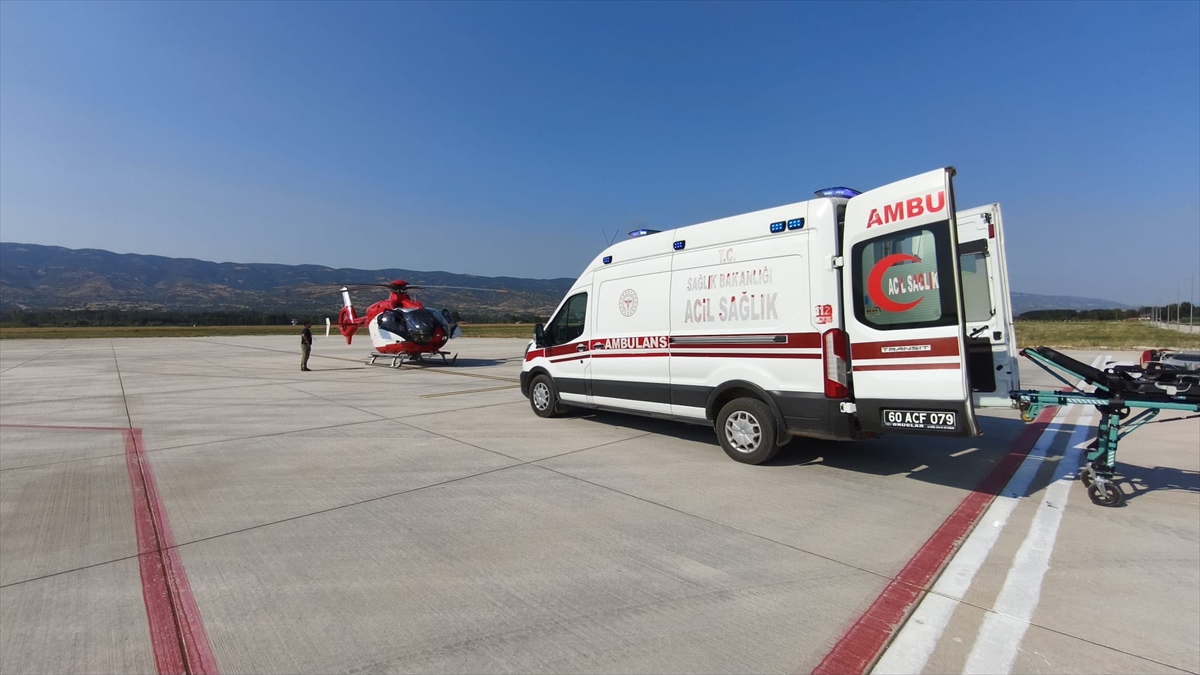 Tokat: 14 yaşındaki çocuk ambulans helikopterle Ankara'ya