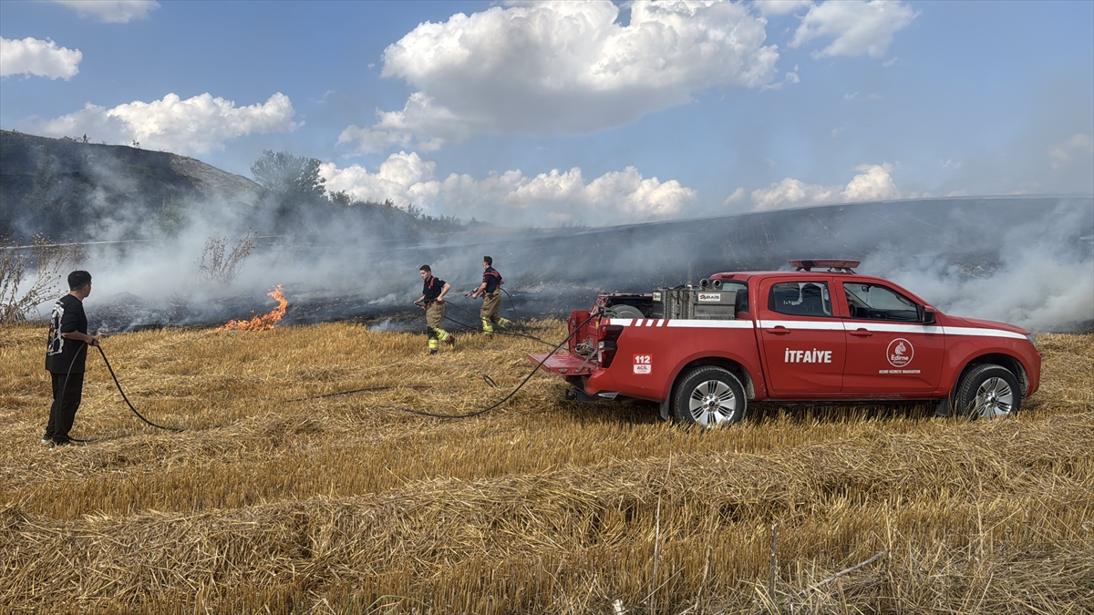 Edirne'de anız yangını: 30 dekar tarım arazisi kül oldu