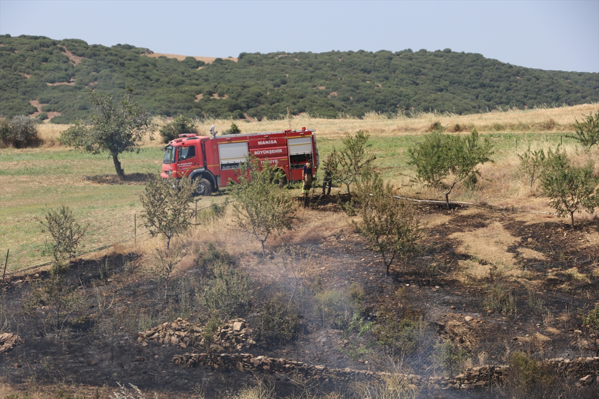 Manisa'da Yangın: Badem Ağaçlarına Sıçrayan Alevler Söndürüldü