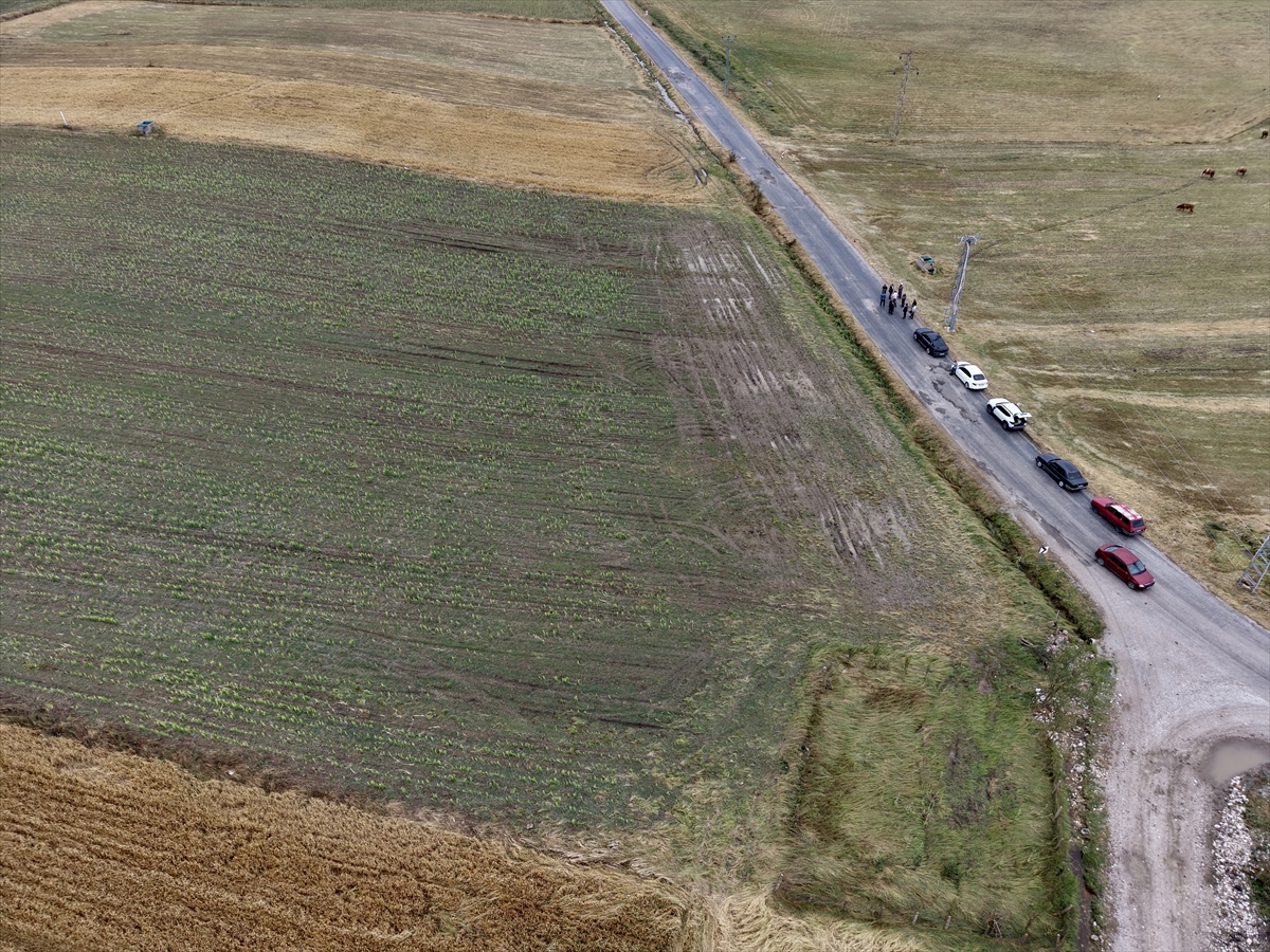 Samsun Ladik'te dolu zararı: Araziler dronla görüntülendi