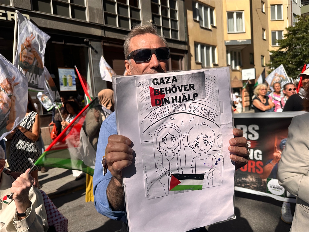Stockholm'de İsrail'in Gazze ve Lübnan saldırıları protesto edildi