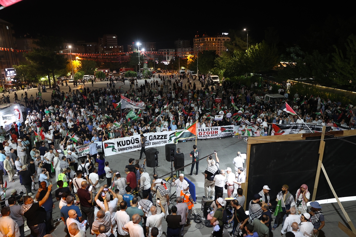 Filistin Konvoyu aktivistleri Mardin'de miting düzenledi