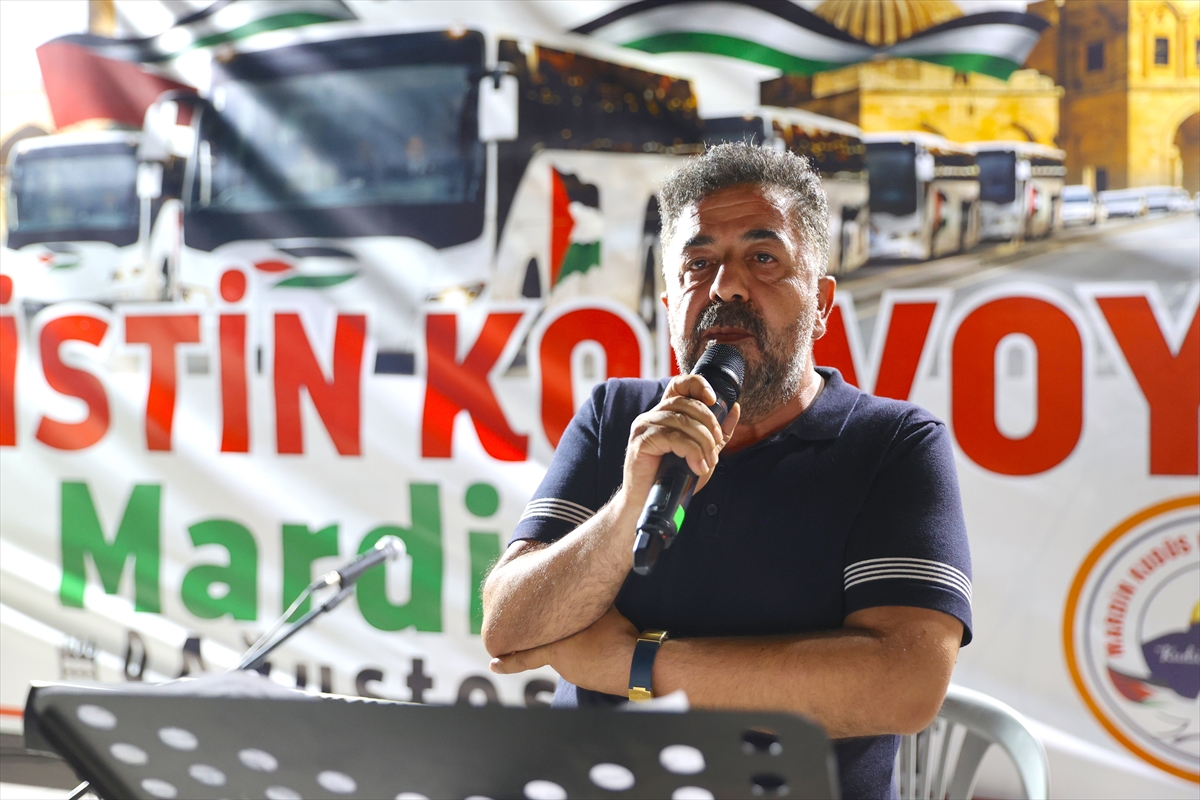 Filistin Konvoyu aktivistleri Mardin'de miting düzenledi