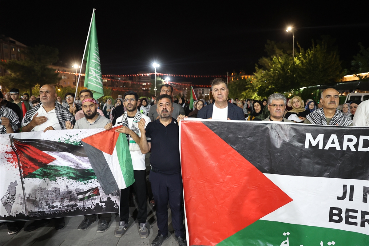 Filistin Konvoyu aktivistleri Mardin'de miting düzenledi