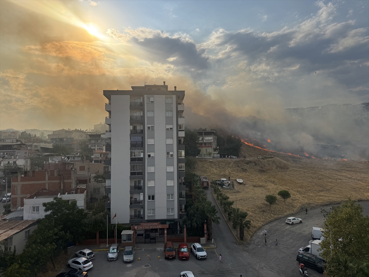 GÜNCELLEME - İzmir'de otluk alanda çıkan yangın kontrol altına alındı