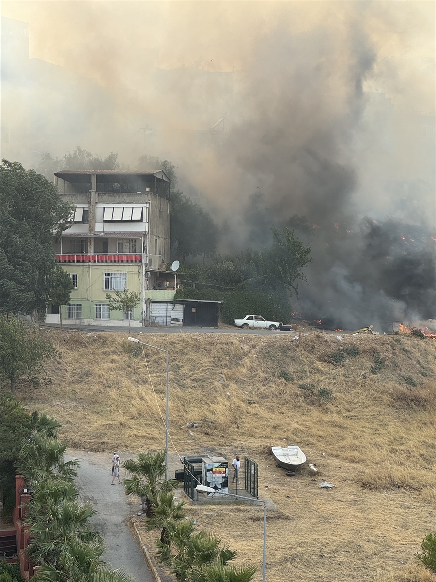 GÜNCELLEME - İzmir'de otluk alanda çıkan yangın kontrol altına alındı