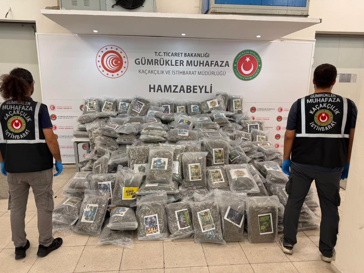 Hamzabeyli Sınır Kapısı'nda tırda 288 kilo esrar yakalandı