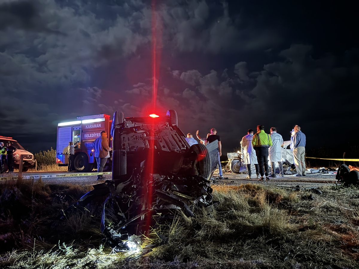 Karaman'da iki otomobilin çarpıştığı kazada 1 kişi öldü, 1 kişi yaralandı
