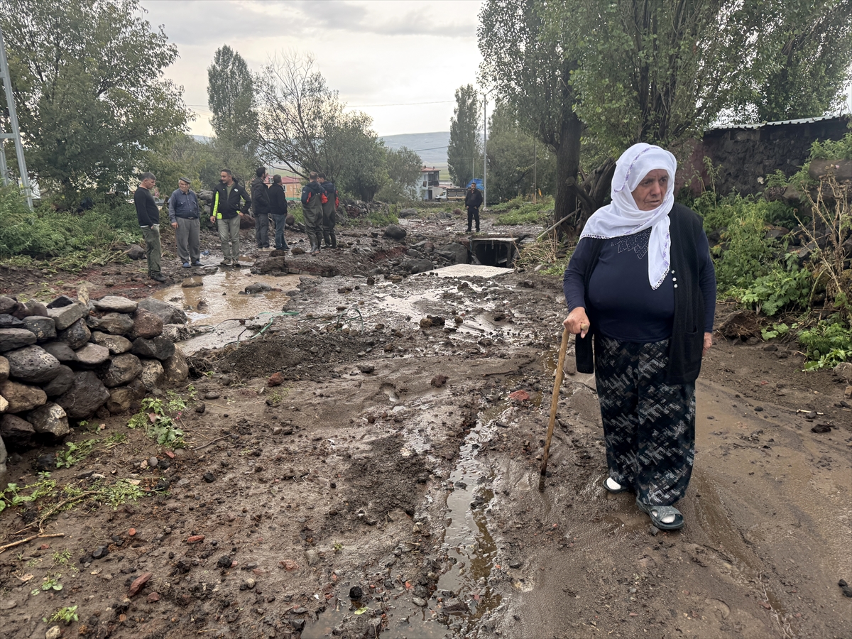 Ardahan'da sağanak ve dolu bazı köy ve mahallelerde hasara neden oldu