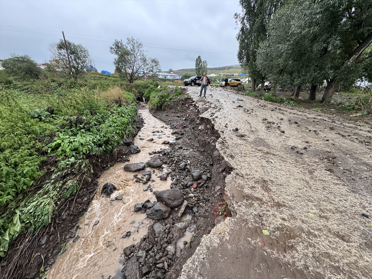 Ardahan'da sağanak ve dolu bazı köy ve mahallelerde hasara neden oldu
