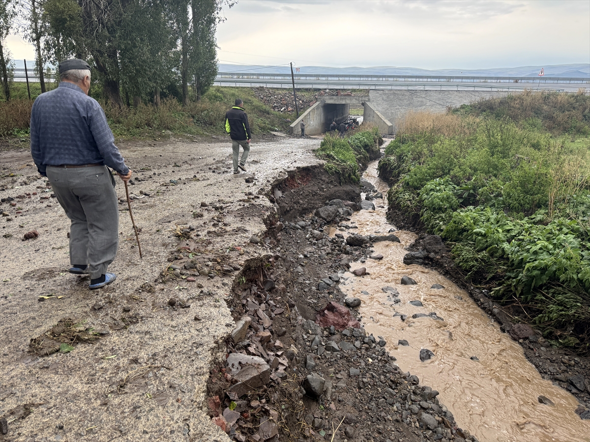 Ardahan'da sağanak ve dolu bazı köy ve mahallelerde hasara neden oldu