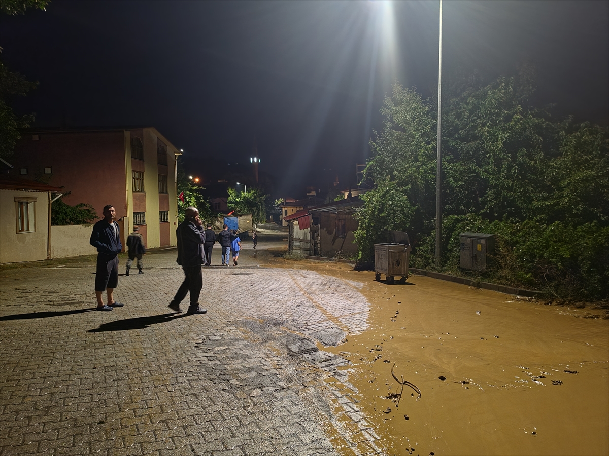 Erzincan'da sağanak: Üzümlü'de taşkın ve su baskınları