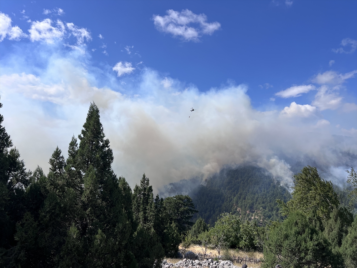 Antalya'da çıkan orman yangınına müdahale ediliyor