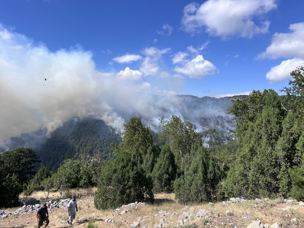 Antalya'da çıkan orman yangınına müdahale ediliyor