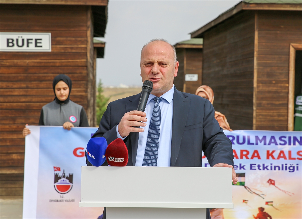 Diyarbakır'da uçurtma ve balonlar Gazzeli çocuklar için gökyüzüne bırakıldı