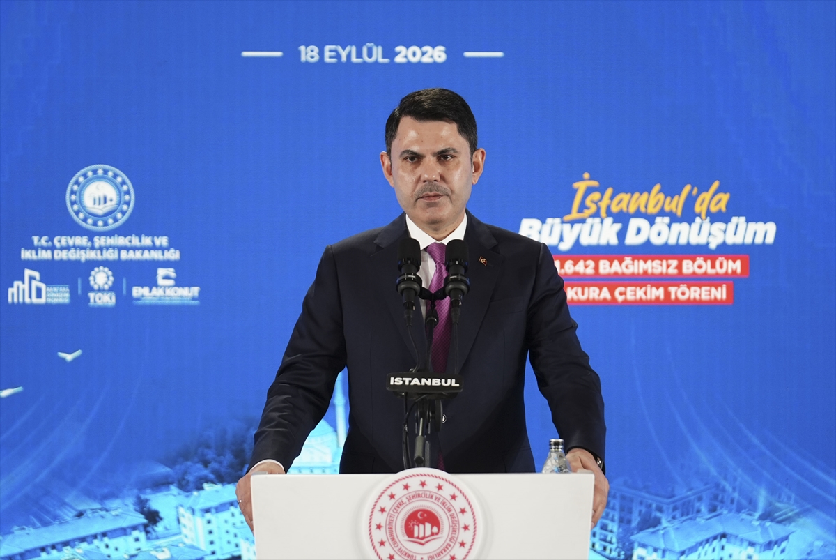 Bakan Kurum "İstanbul'da Büyük Dönüşüm 1642 Bağımsız Bölüm Kura Çekim Töreni"nde konuştu: