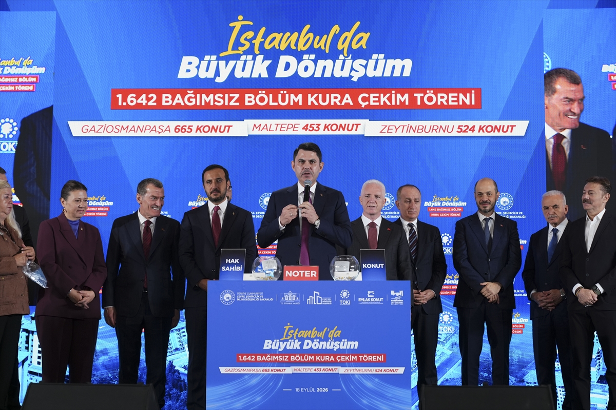 Bakan Kurum "İstanbul'da Büyük Dönüşüm 1642 Bağımsız Bölüm Kura Çekim Töreni"nde konuştu: