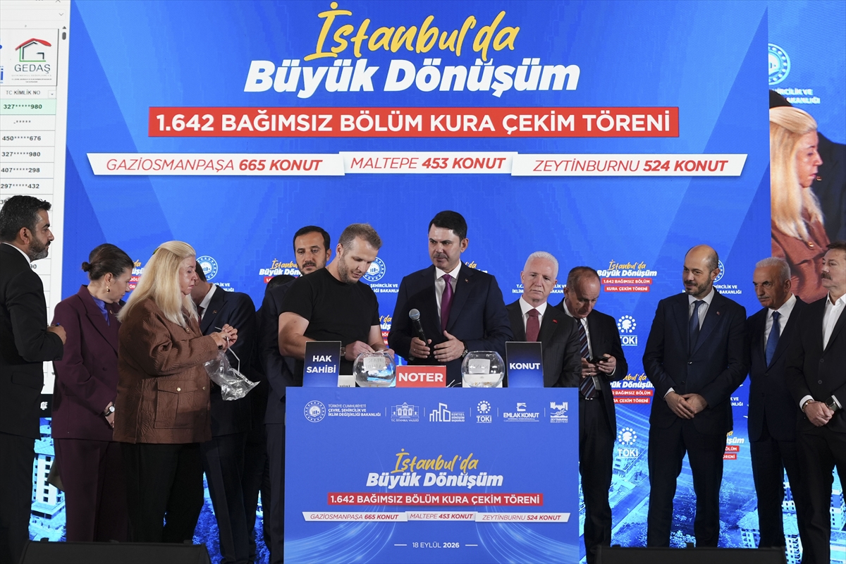 Bakan Kurum "İstanbul'da Büyük Dönüşüm 1642 Bağımsız Bölüm Kura Çekim Töreni"nde konuştu: