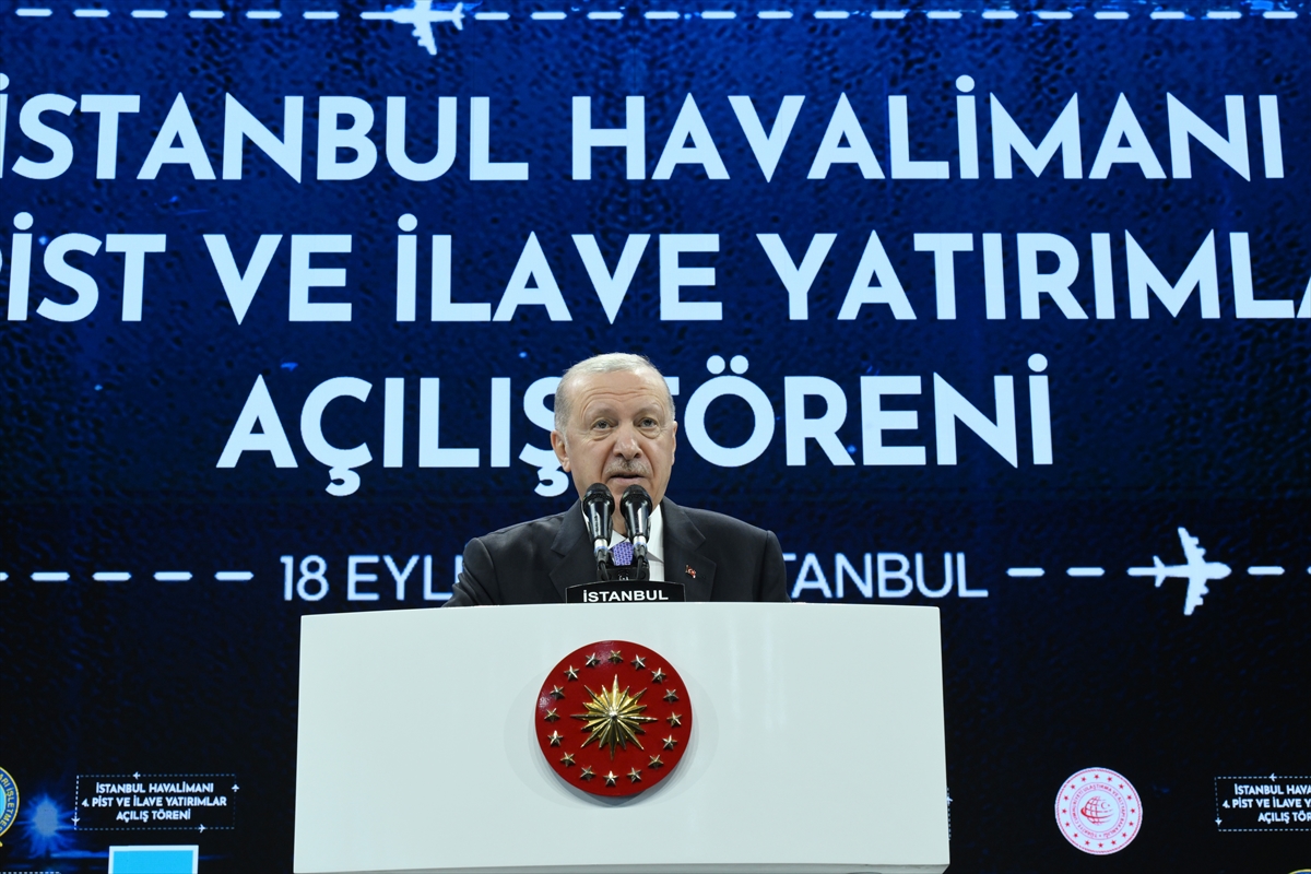 Cumhurbaşkanı Erdoğan, İstanbul Havalimanı 4. Pist ve İlave Yatırımların Açılış Töreni'nde konuştu: (2)