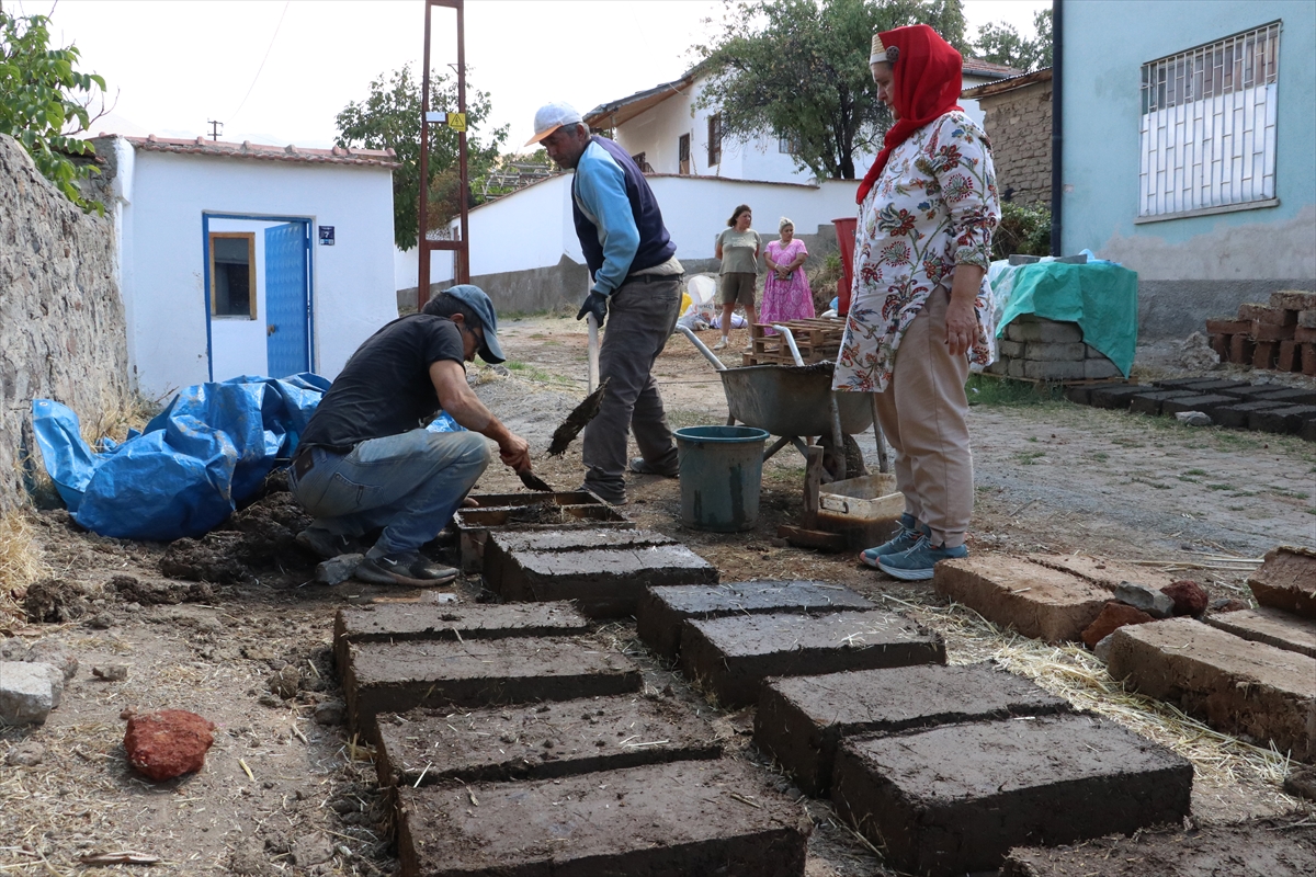 Gurbetçi arkeolog, ata mirası evleri aslına uygun kerpiç tuğlalarla restore ettiriyor