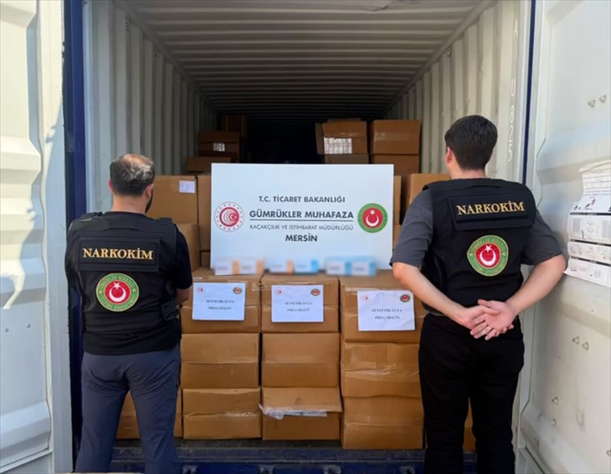 Gümrükler Muhafaza: Mersin'de 1.7 ton pregabalin ele geçirildi