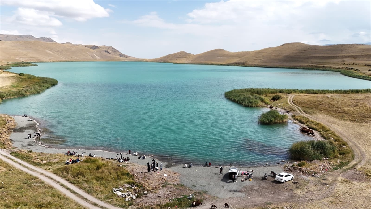 Kars: Doğaseverler Deniz Gölü'nde çevre temizliği yaptı