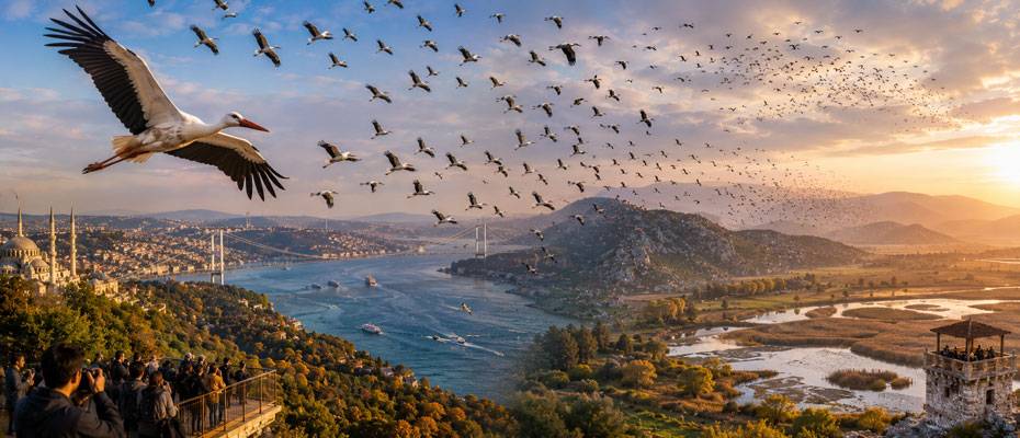 Türkiye semalarında büyük gösteri: Leyleklerin Afrika yolculuğu