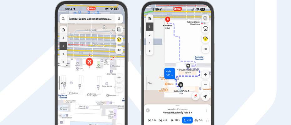 Yandex Maps, Sabiha Gökçen Havalimanı'nda iç mekân navigasyonunu hizmete sundu