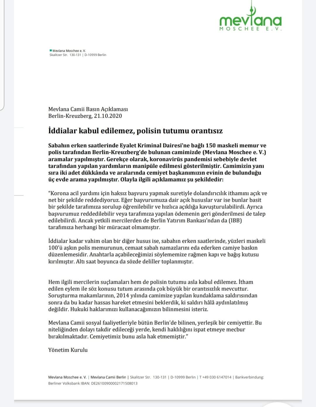 "Polisin camimizde arama yapması bizi derinden üzdü"