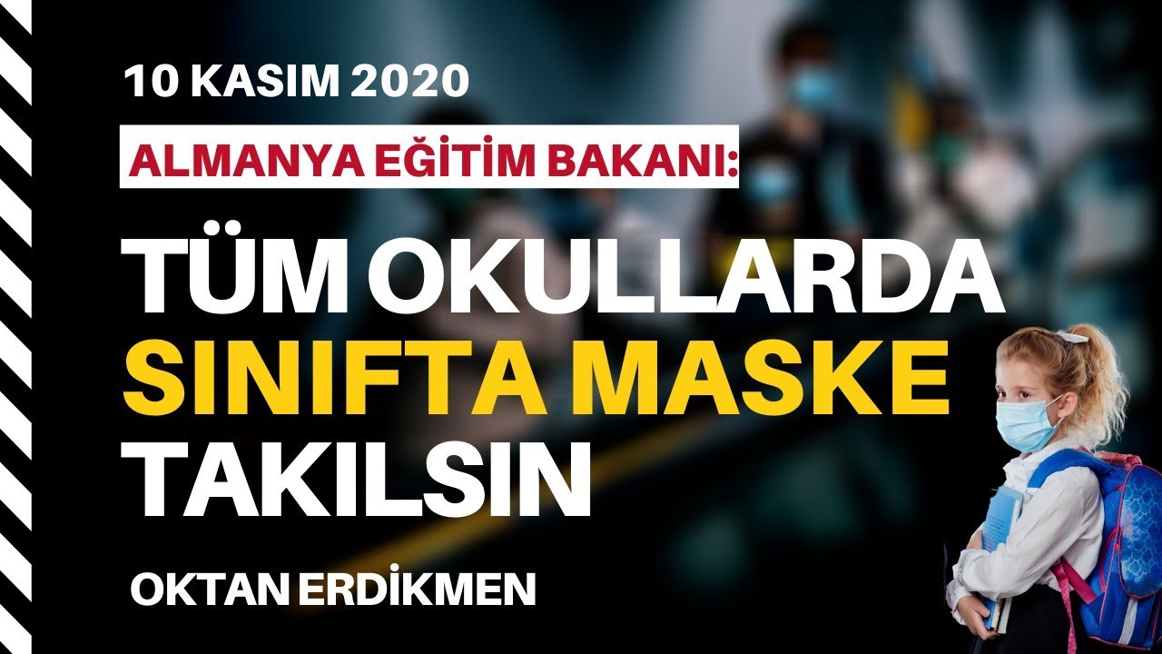 Almanya'da tüm okullarda sınıfta maske önerisi