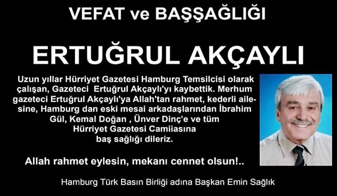 Usta Gazeteci Ertuğrul Akçaylı Hayatını Kaybetti!