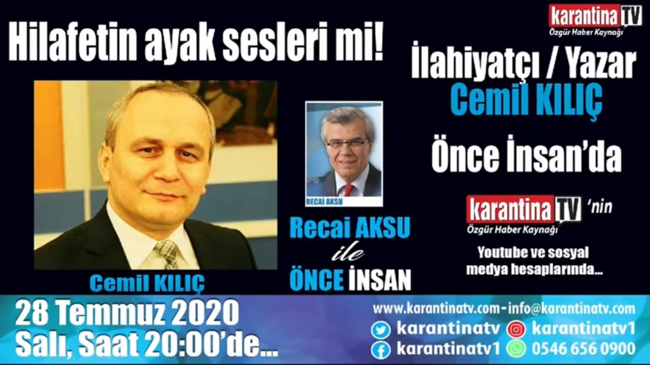 İlahiyatçı Yazar Cemil KILIÇ, Recai Aksu ile Önce İnsan'da