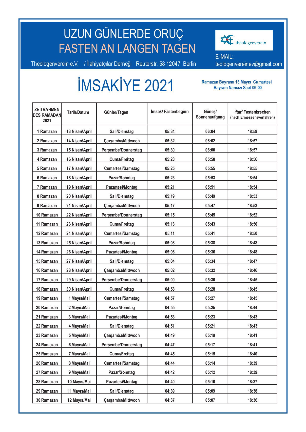 ORUÇ 2021