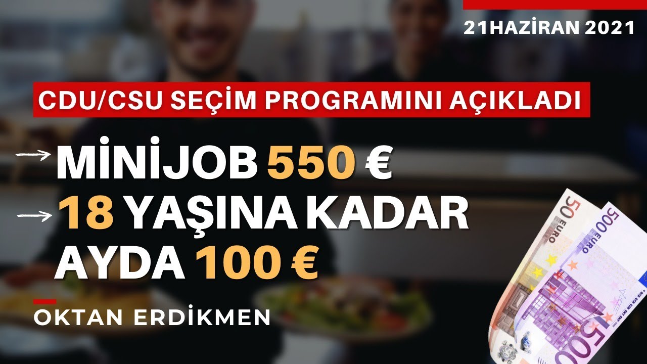 Almanya'da CDU programı: Minijob 550 €