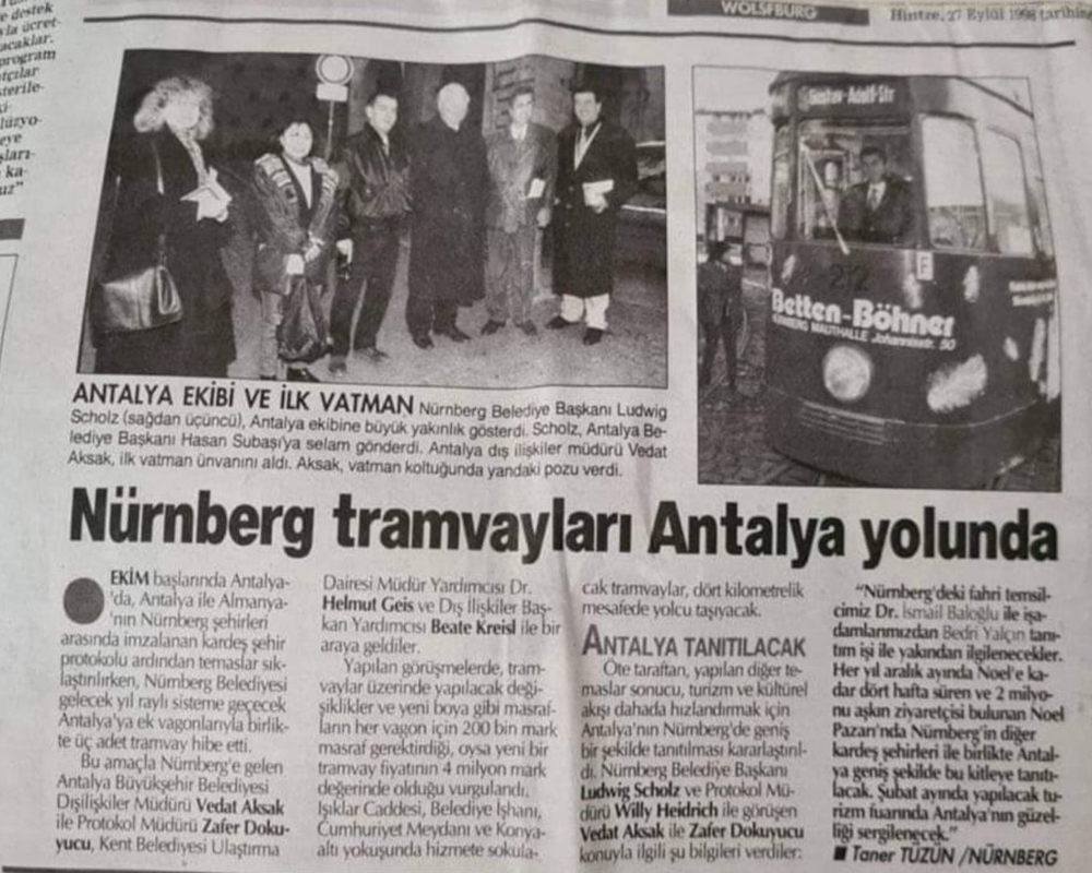 Nürnberg-Antalya kardeşliği 25 yaşında