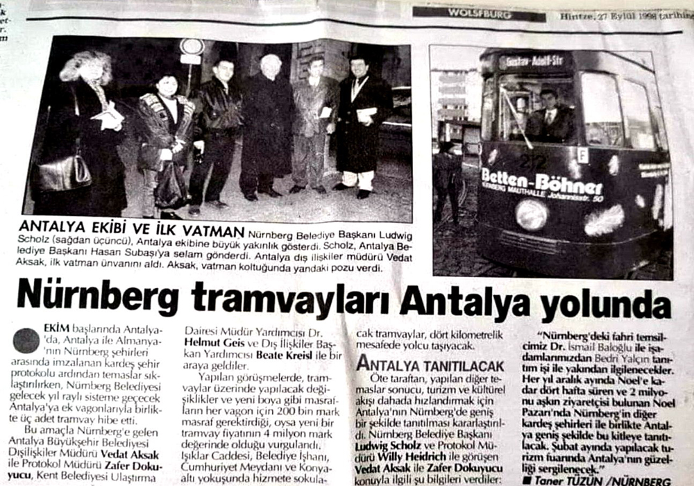 Antalya- Nürnberg Kardeş Şehirliğinin 25’inci yılı kutlanacak