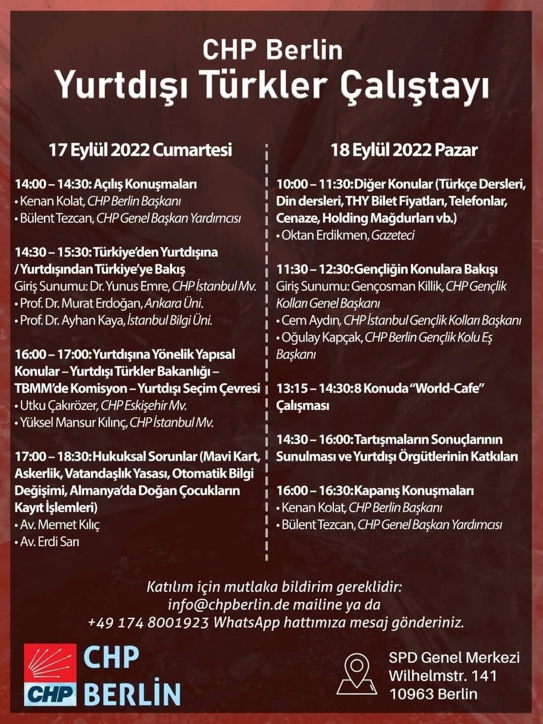 CHP Berlin Örgütün‘ den Yurtdışı Türkler Çalıştayı