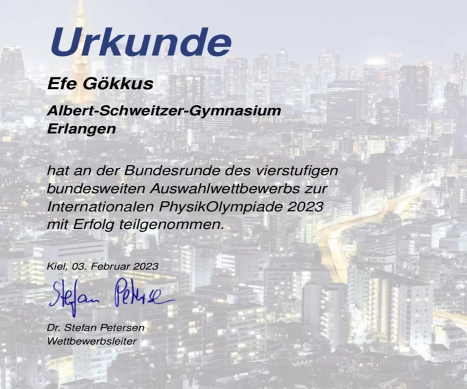 Almanya Efe Berk'in başarısı konuşuyor
