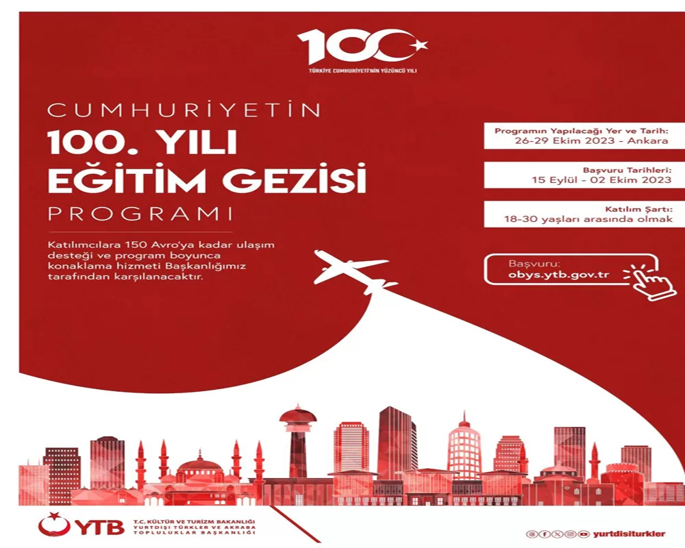 Cumhuriyetin 100. Yılı Eğitim Gezisi düzenleniyor
