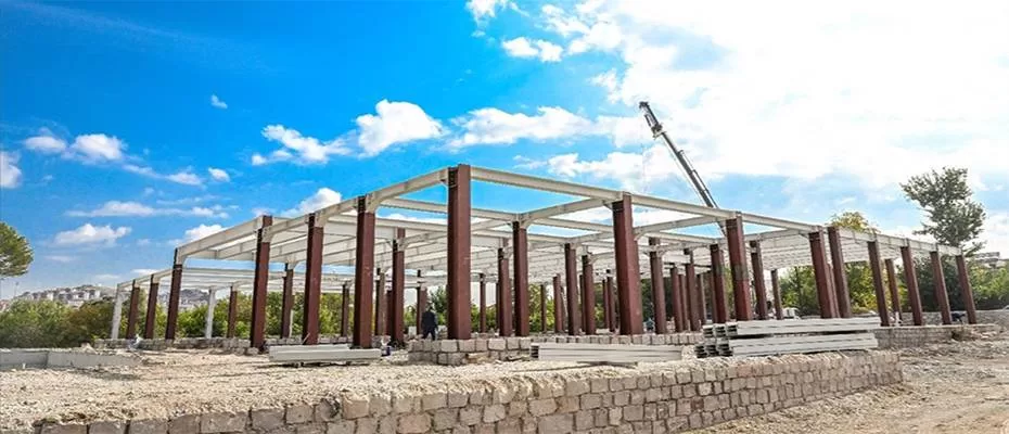 Malatya'da, Arslantepe Höyüğü Karşılama Merkezi inşası sürüyor