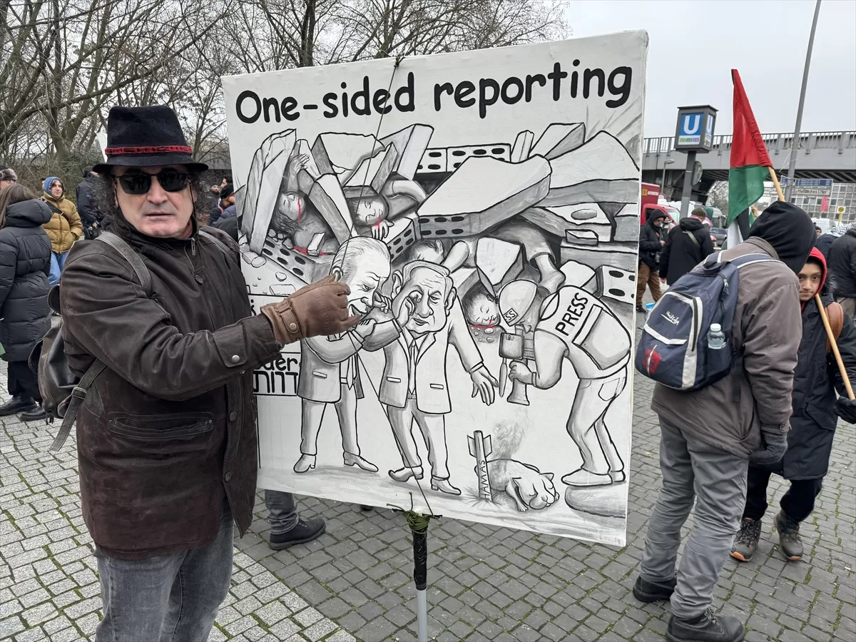 Berlin'de Filistin'e destek gösterisi yapıldı