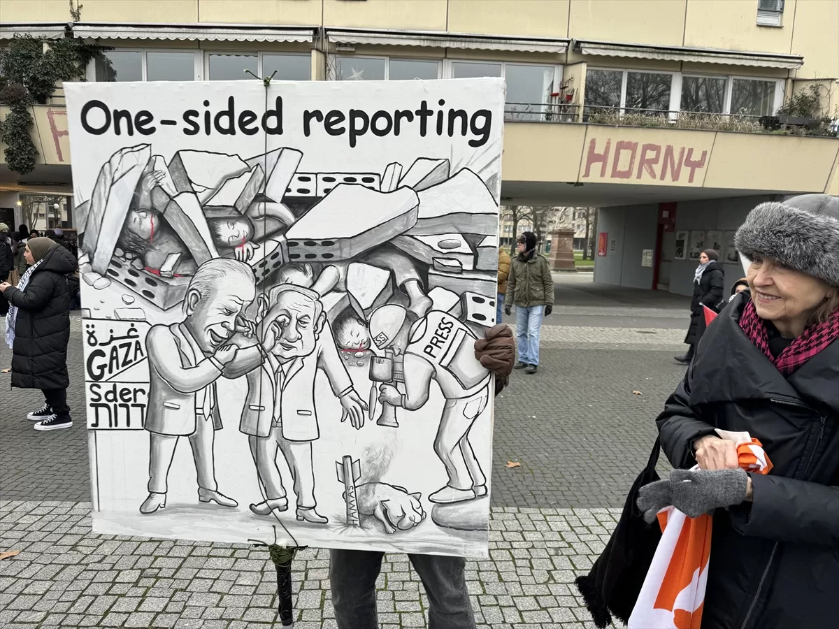 Berlin'de Filistin'e destek gösterisi yapıldı
