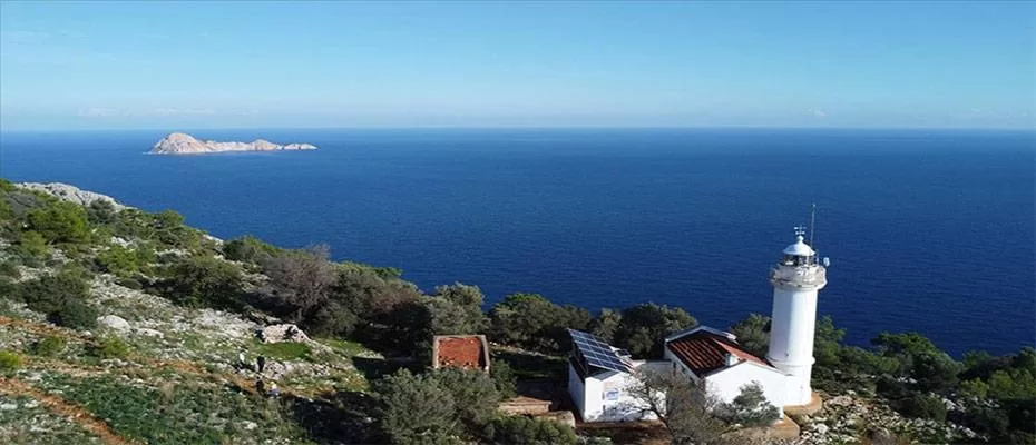 Gelidonya Feneri havadan görüntülendi