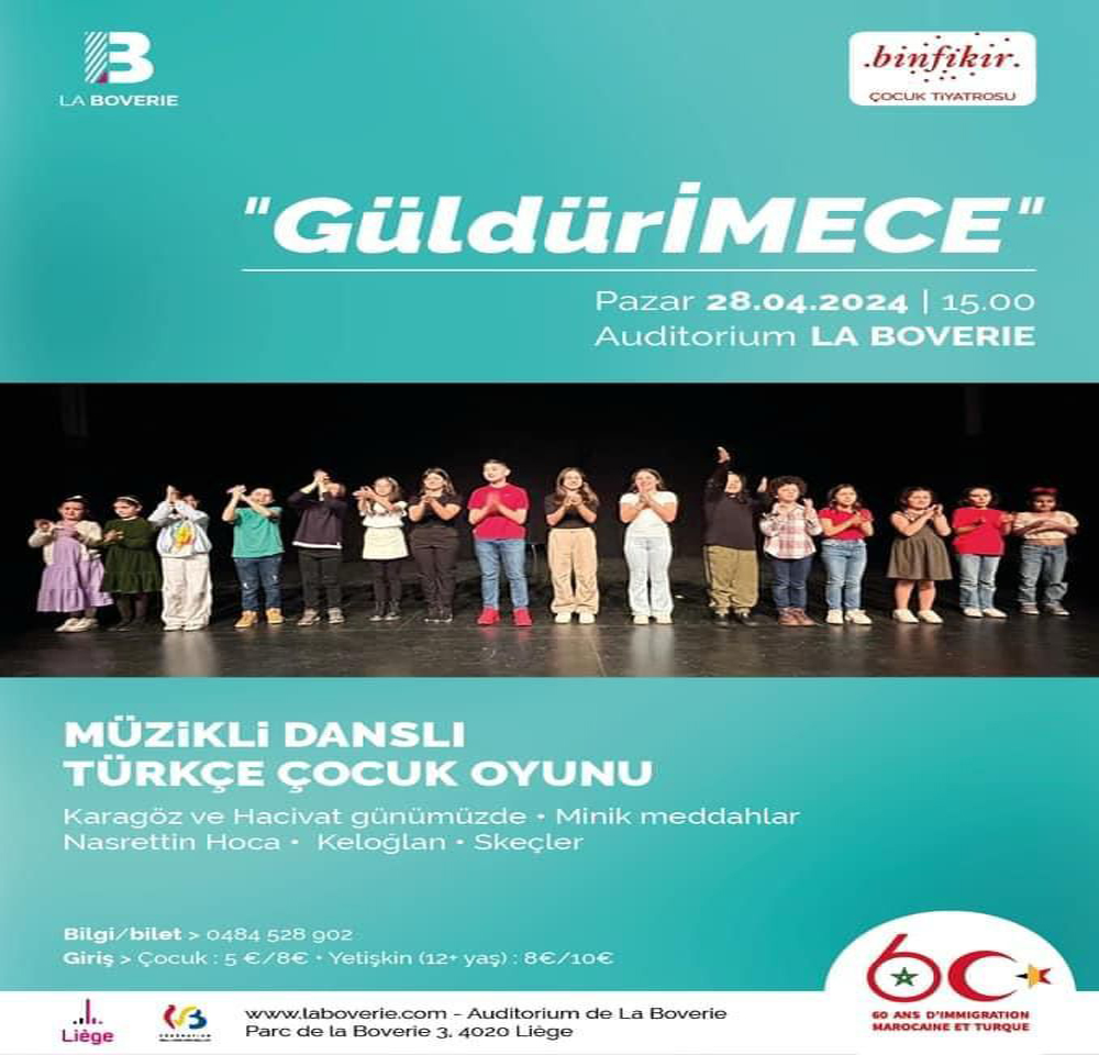 BİNFİKİR ÇOCUK TİYATROSU 28 NİSAN’DA GüldürİMECE OYUNUYLA LIEGE’DE