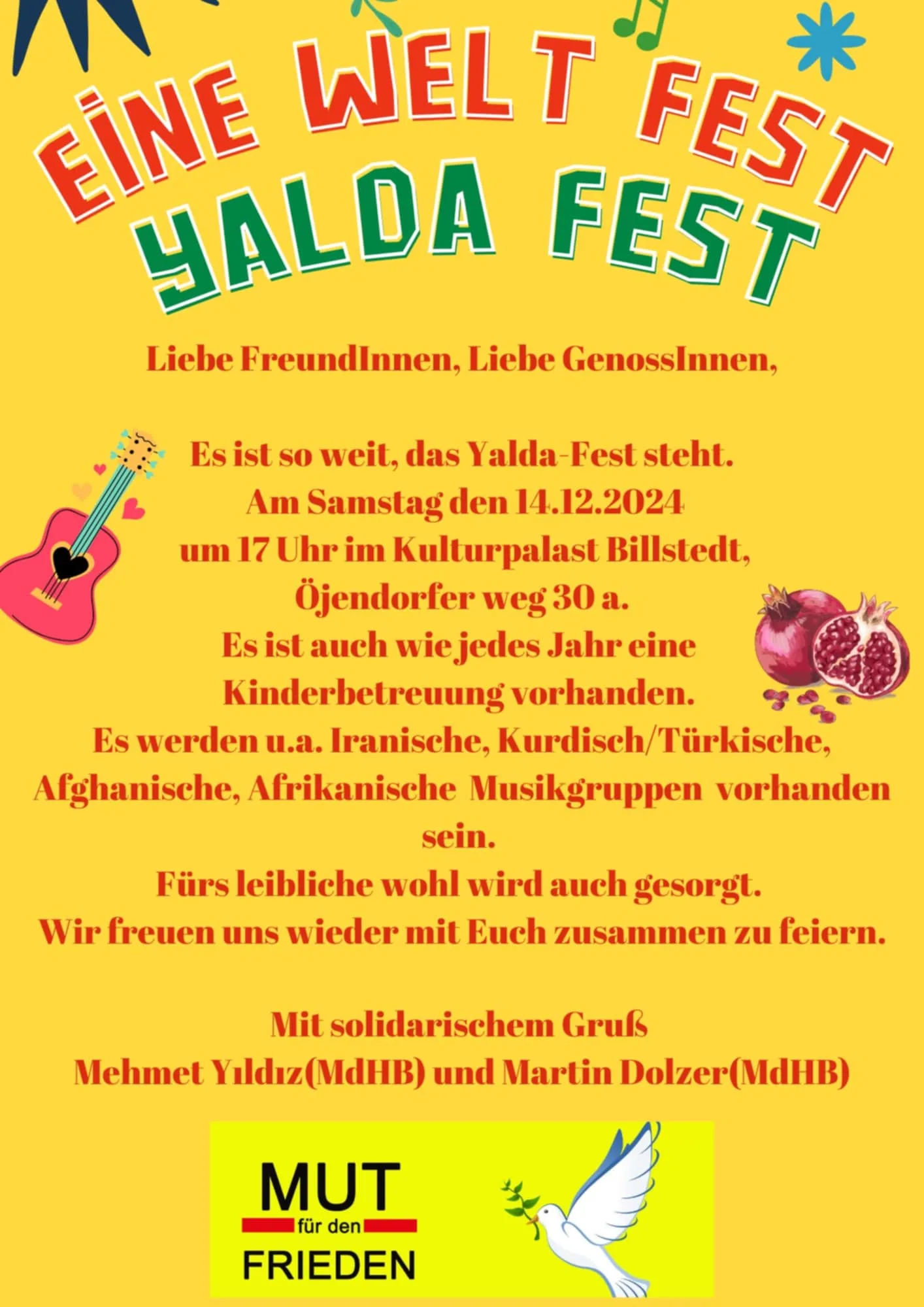 Mehmet Yıldız: "Yılın En Uzun Gecesi Yalda" Hamburg’da Kutlanacak!