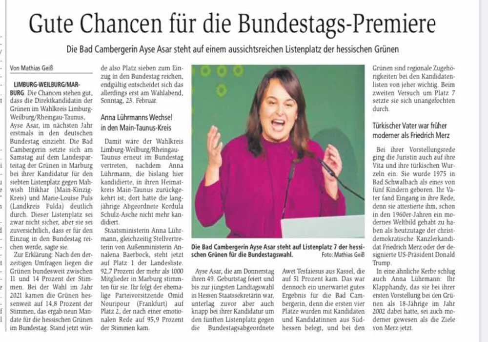 Asar, Hessen’i Berlin’de temsil etmeyi hedefliyor