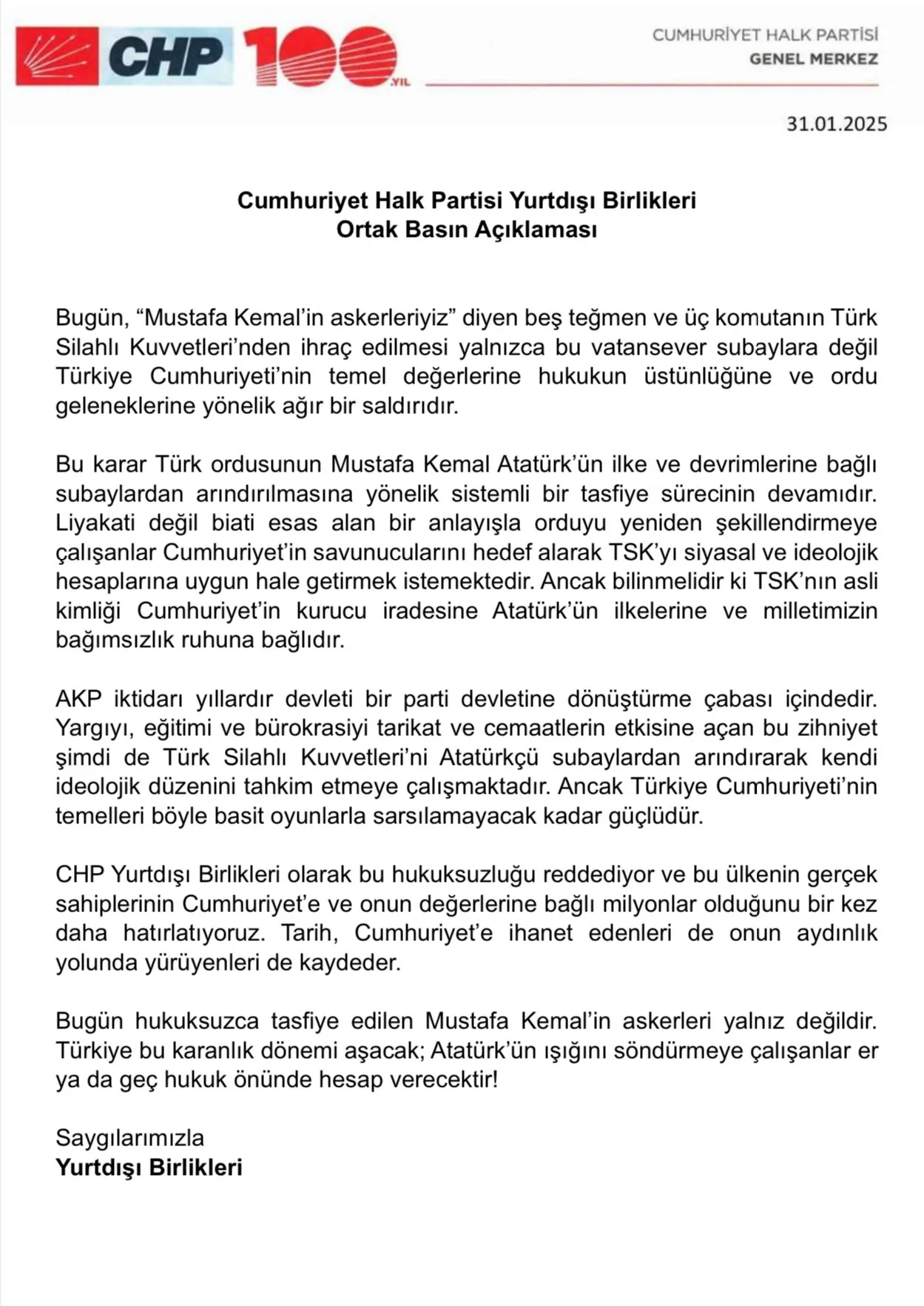 CHP Yurtdışı Birlikleri Adına Mehmet Tüm’den Önemli Temaslar ve Açıklamalar