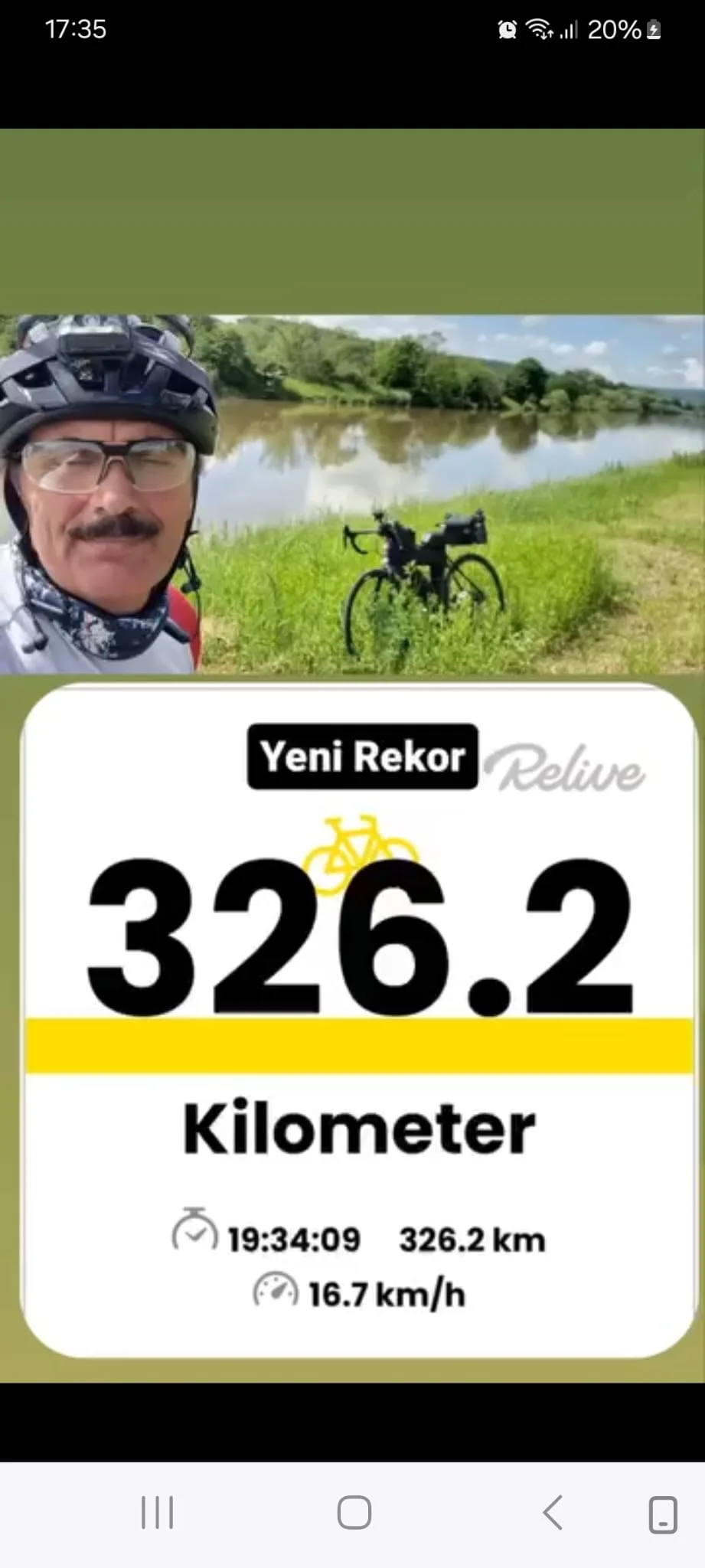 55 bin kilometre pedal çevirerek rekor kırdı